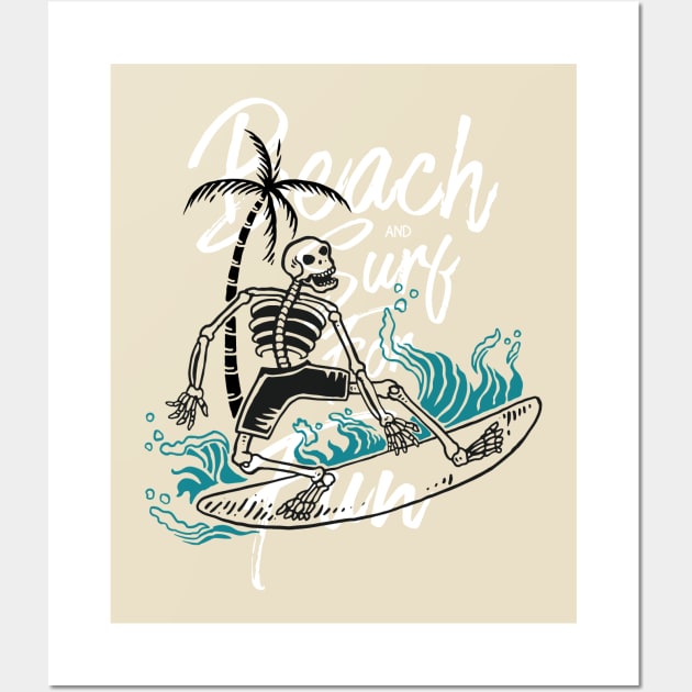 Surfing Skeleton Beach Surf  | California Hawaii Hip Wall Art by MrWatanabe